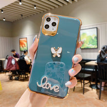 Load image into Gallery viewer, Luxury Electroplate Butterfly Pattern Design Case For iPhone 11 Pro Max X XR XS Max 7 8 Plus 2020 SE Clear TPU Back Cover Coque
