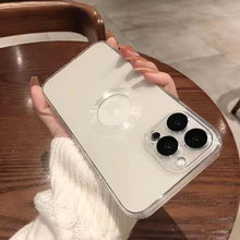 Load image into Gallery viewer, Luxury Transparent Plating Logo Hole Case for iPhone 15 Pro Max Lens Protector Cover for iPhone 11 12 13 14 Pro Max Xs 7 8 Plus
