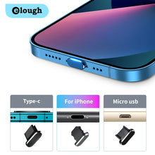 Load image into Gallery viewer, Dust Plug USB Type C Micro Smart Phone Accessories For iPhone 13 Samsung Xiaomi POCO Colorful Metal Anti Dust Charger Dock Plug
